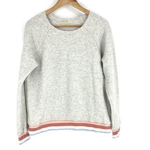 Marine Layer Jenny Sweatshirt Size Large Womens Gray Retro Striped Crewneck